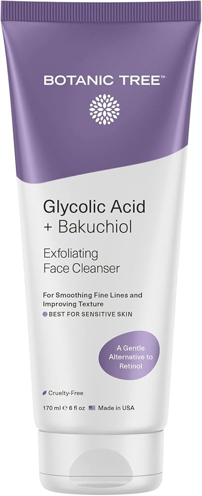Botanic Tree Bakuchiol & Glycolic Acid Exfoliating Face Wash for Sensitive Skin - Gently Exfoliat... | Amazon (US)