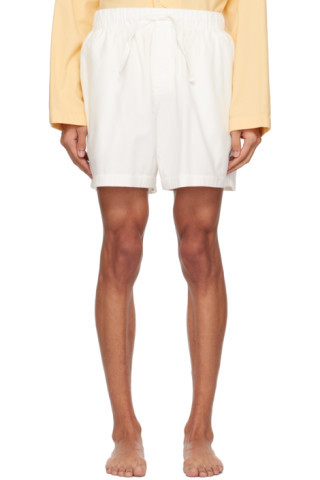 Tekla - Off-White Oversized Pyjama Shorts | SSENSE
