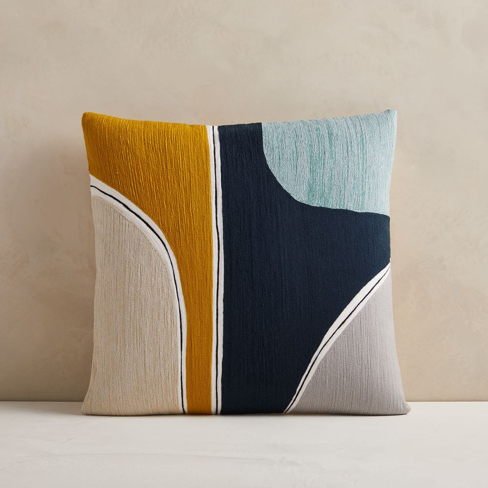Crewel Outlined Shapes Pillow Cover | West Elm (US)