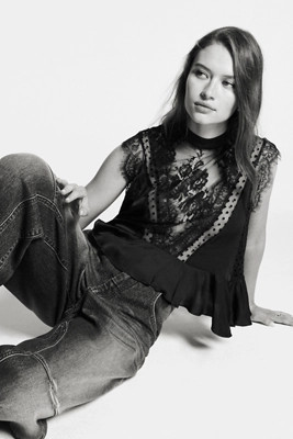 By Anthropologie Sheer Lace Peplum Blouse | Anthropologie (US)