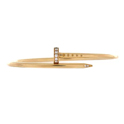 Pre-Owned Cartier Juste un Clou Bracelet 18K Yellow Gold with Diamonds Small in Metallic Gold at Nordstrom | Nordstrom
