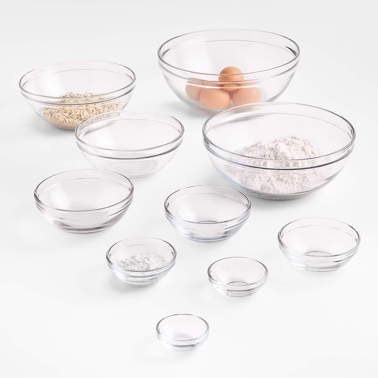 Anchor Hocking Glass Mixing Bowls, Set Of 10 + Reviews | Crate & Barrel | Crate & Barrel