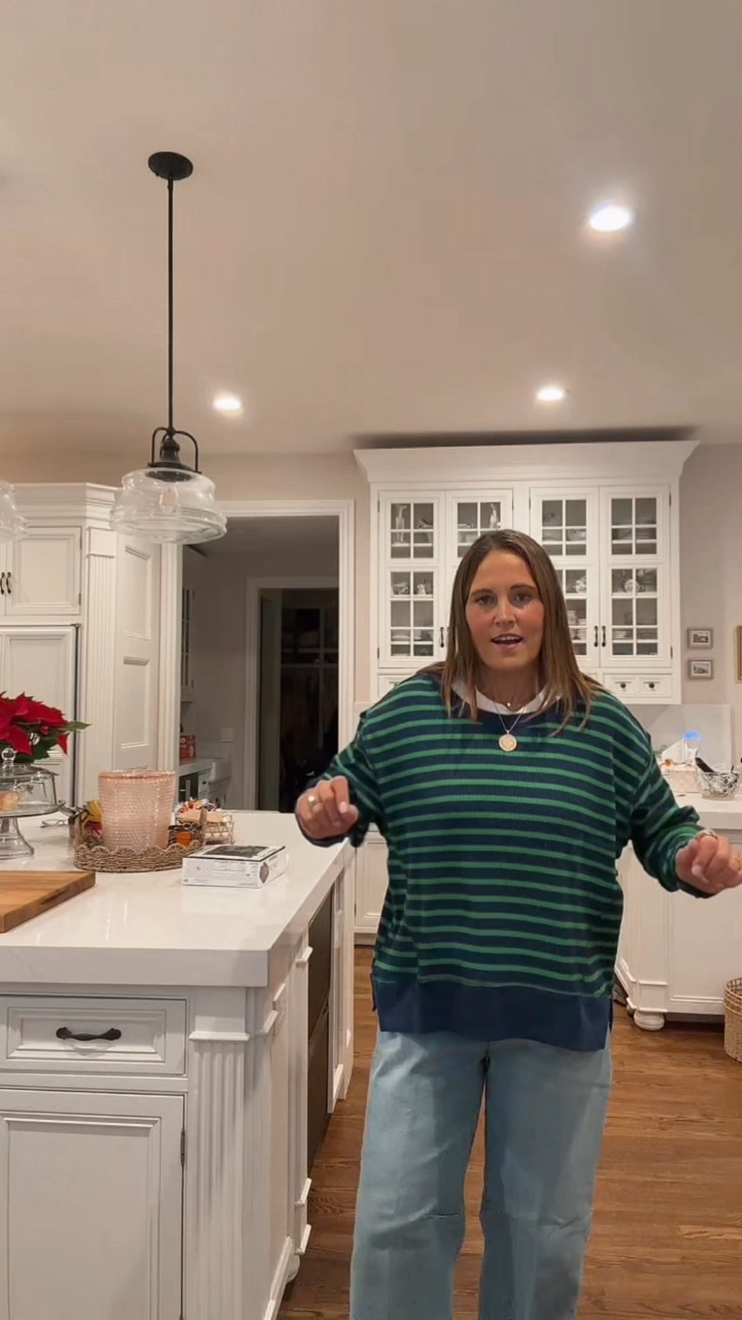 I’m loving this waffle knit top layered with a white tee  

#LTKSeasonal #LTKOver40