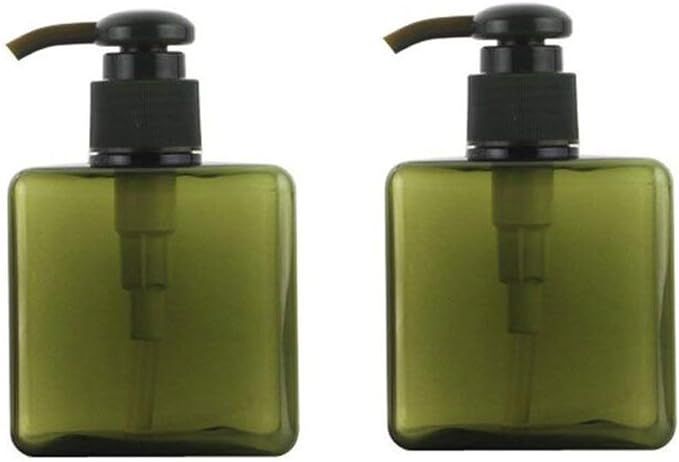 2PCS 250ml/8.4oz Empty Refillable Plastic Square Bottle Cosmetic Packaging Bottle with Spray Pump... | Amazon (US)