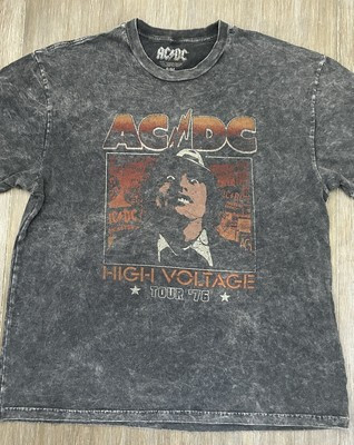 AC/DC T-Shirt Mens Graphic Front & Back Retro 1976 Concert High Voltage BIN#1  | eBay | eBay US
