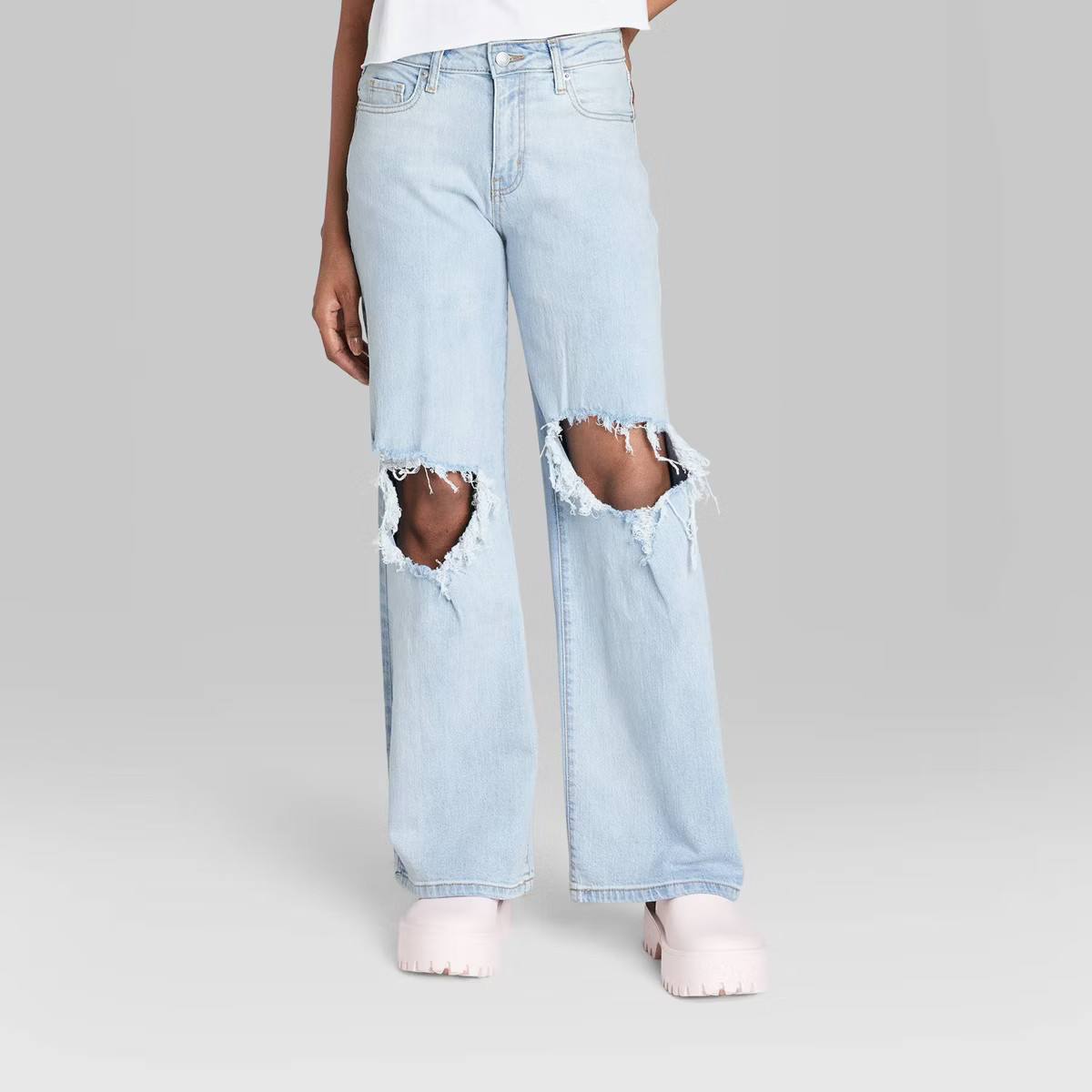 Women's Super-High Rise Baggy Wide Leg Jeans - Wild Fable™ Light Wash | Target
