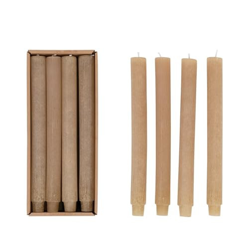 Creative Co-Op Unscented Pleated Taper Candles in Box, Set of 12 | Amazon (US)