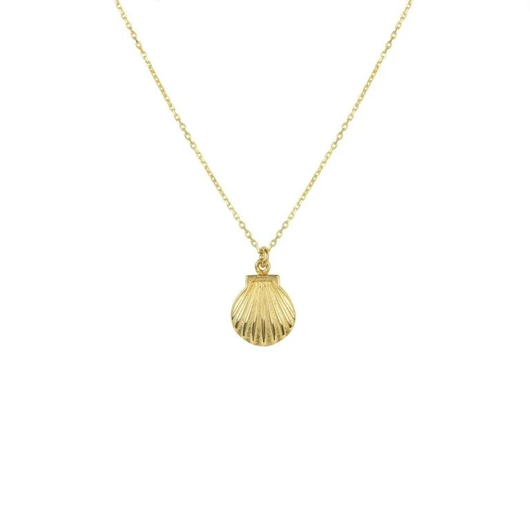 Latelita Scallop Shell   Pendant Necklace 18ct Gold Plated Sterling Silver       Gold   Nature In... | Walmart (US)