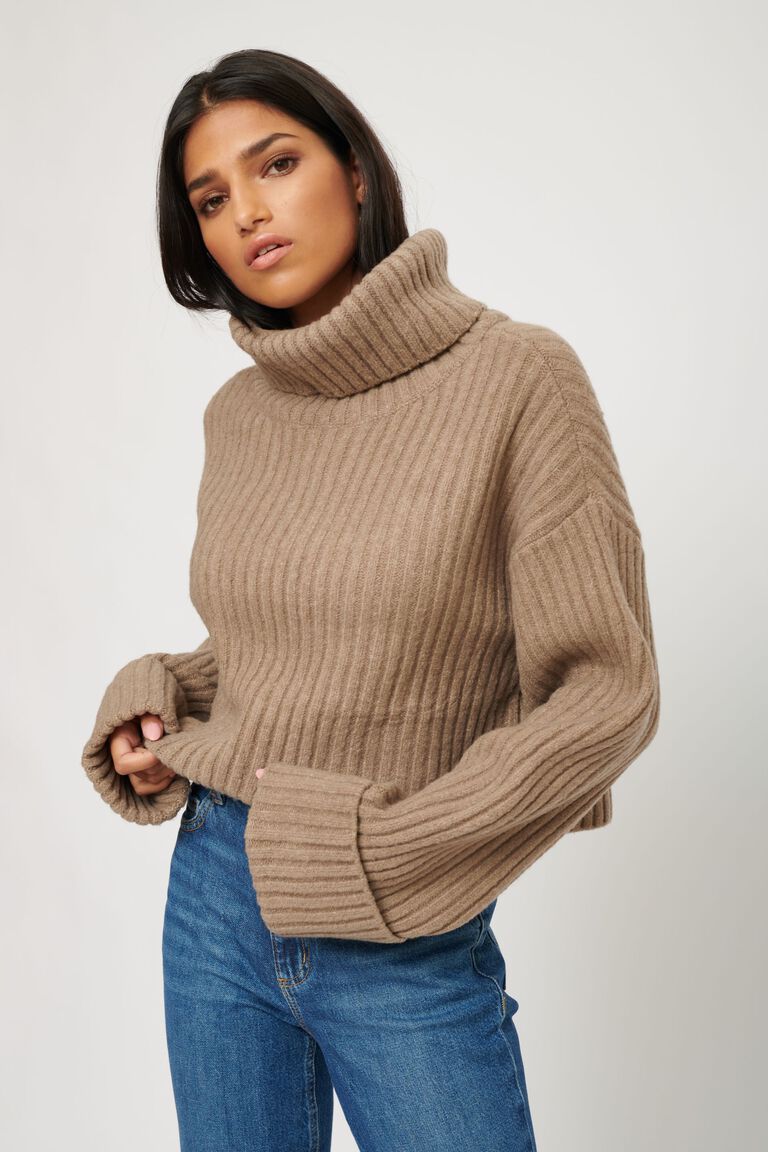 Chunky Cropped Turtleneck Sweater | Dynamite Clothing