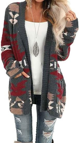 Sidefeel Women Open Front Cardigan Sweater Button Down Knit Sweater Coat | Amazon (US)