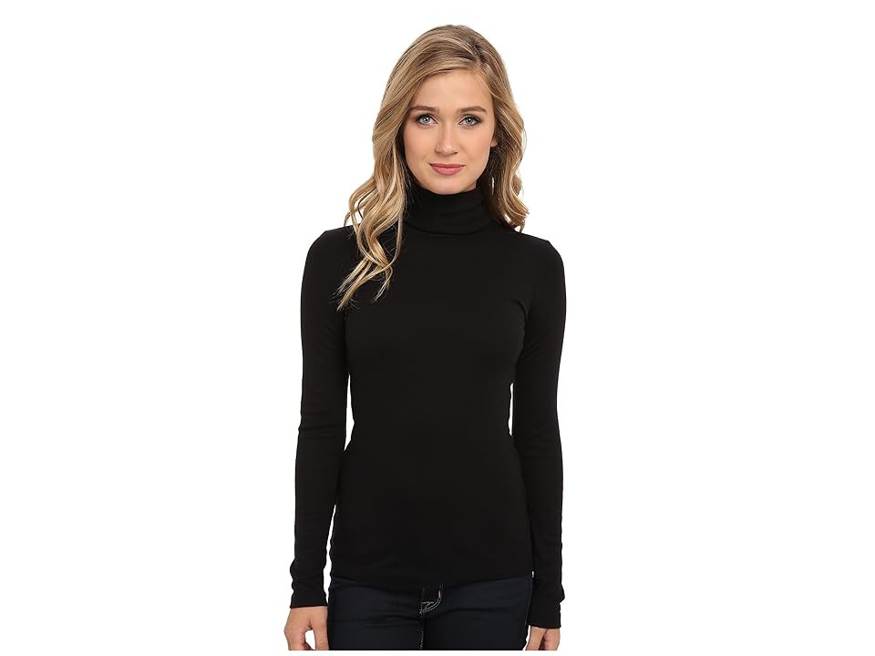 Splendid 1x1 Classic Long Sleeve Turtleneck Women's Long Sleeve Pullover Black : XL (Women's 14-16), Cotton/Modal | Zappos