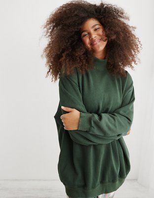 Aerie The Sweat Everyday Cozy Mock Neck Sweatshirt | American Eagle Outfitters (US & CA)