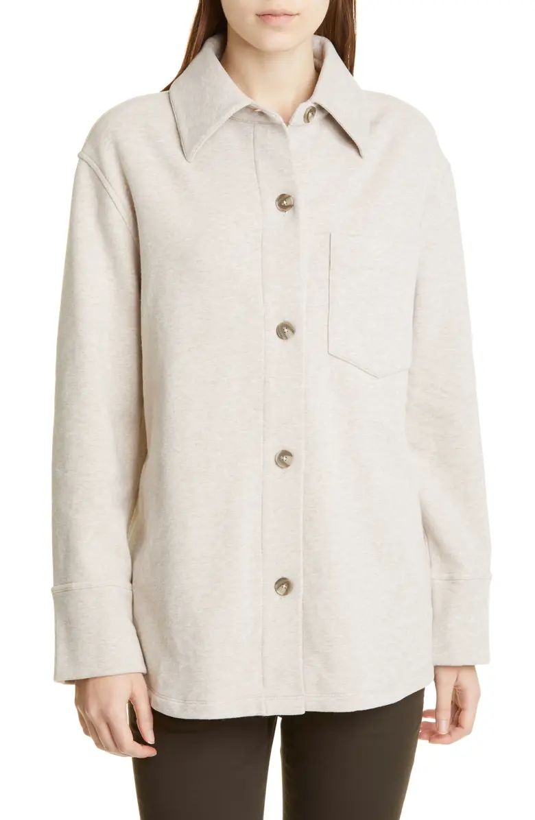 Oversize Cotton Blend Knit Shirt JacketVINCE | Nordstrom