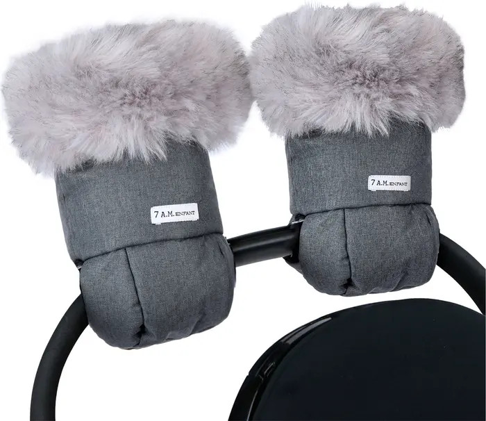 7 A.M. Enfant Tundra Faux Fur Trim Water Repellent Hand Warmer Stroller Muffs | Nordstrom | Nordstrom