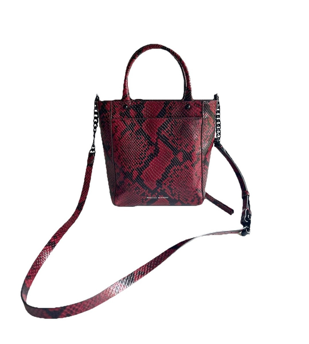 Rebecca Minkoff Burgundy Black Snake Print Leather Small Shoulder Crossbody Bag | eBay US