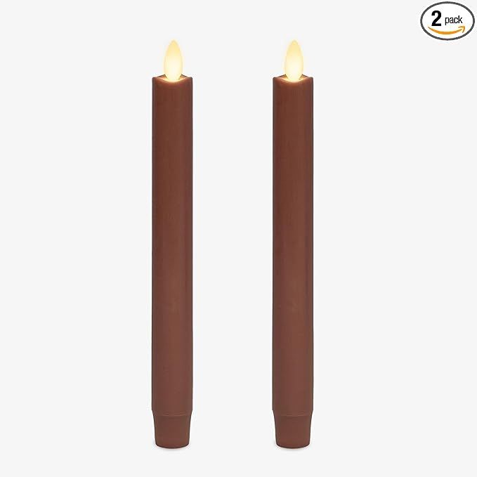 Luminara Set of 2 Moving Flame LED Taper (1x9.75), Flameless Candle, Melted Edge, Smooth Wax, Uns... | Amazon (US)
