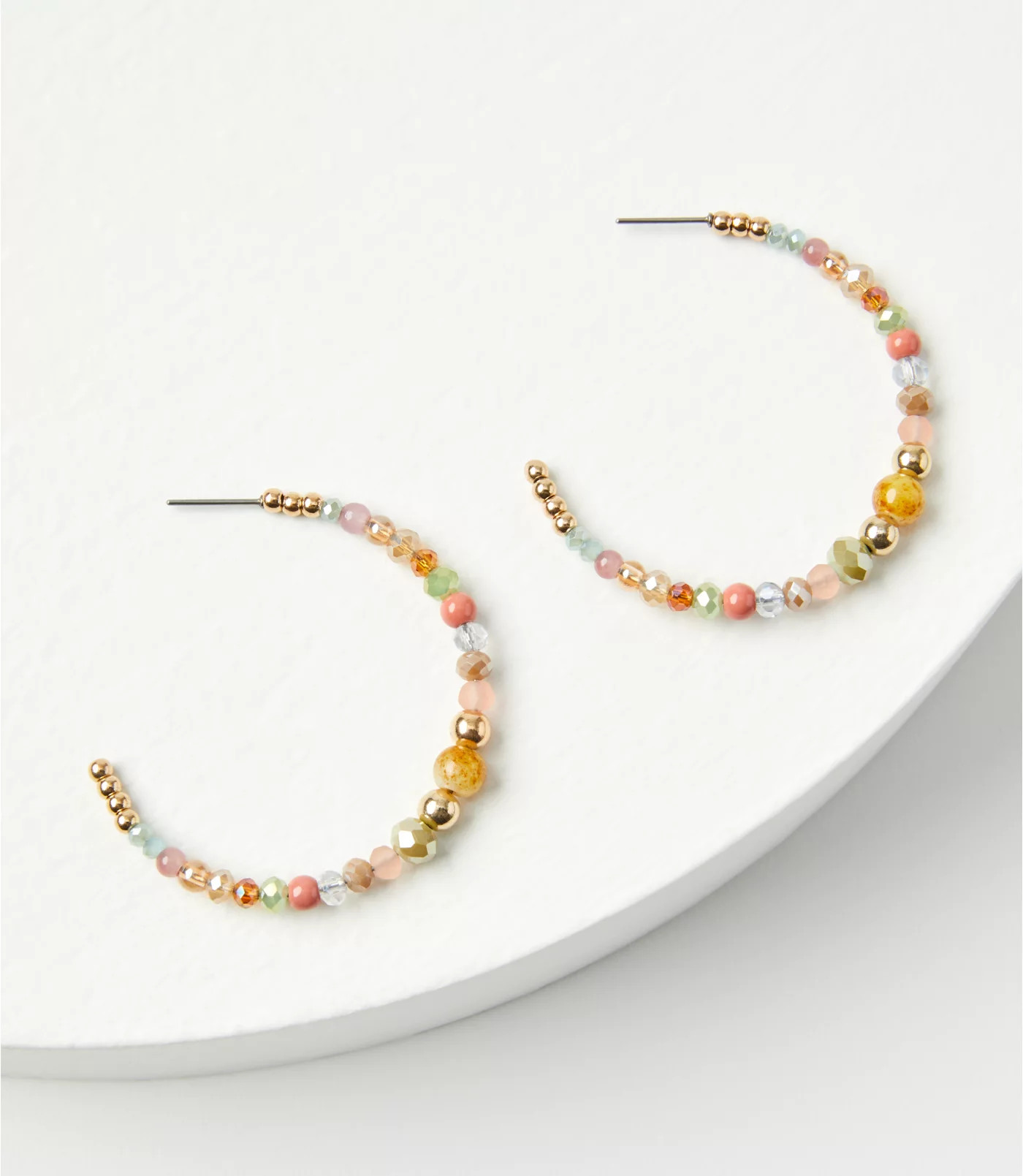 Beaded Hoop Earrings | LOFT