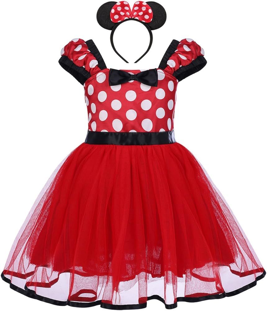 FYMNSI Baby Girls Polka Dots Birthday Princess Tutu Dress Halloween Carnival Cake Smash Outfits+ ... | Amazon (US)