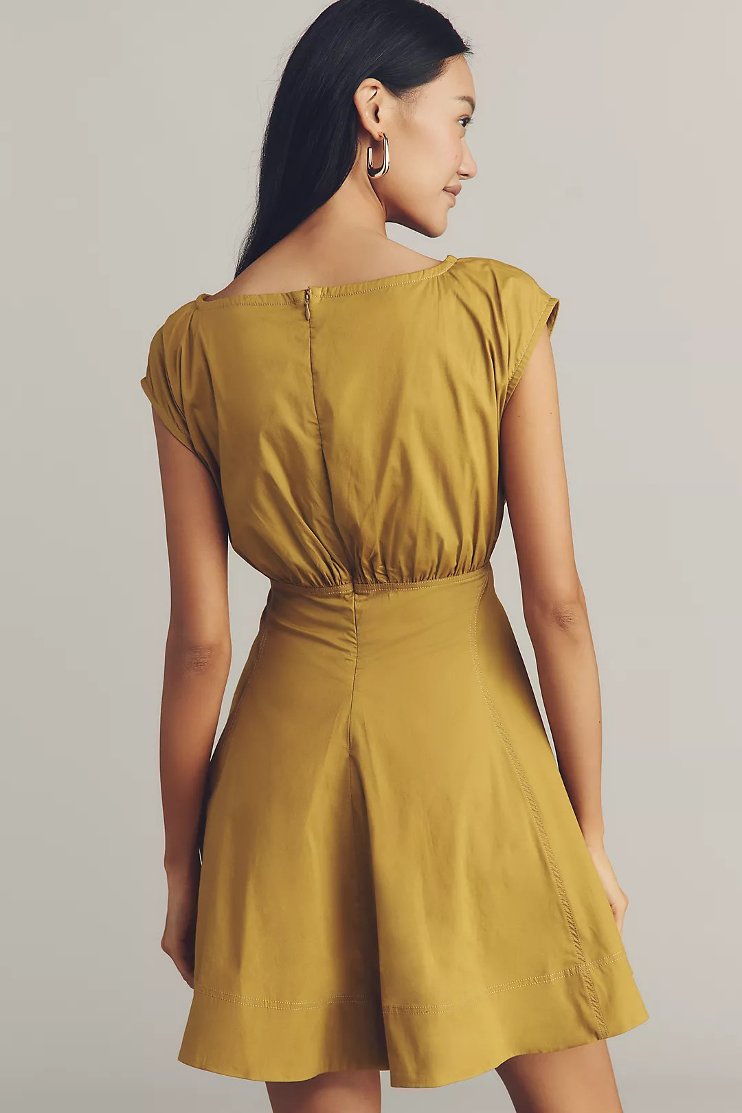 Maeve Sleeveless Waisted Poplin Mini Dress | Anthropologie (US)