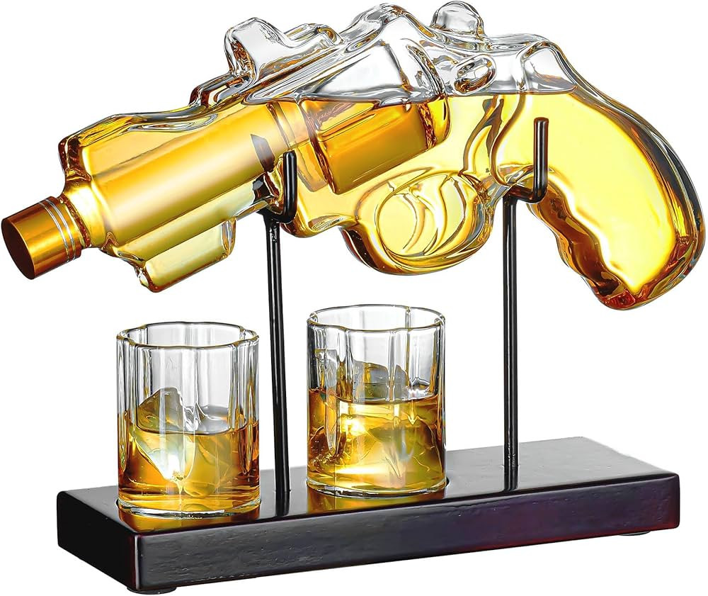 Gifts for Men Dad, Kollea 9 Oz Whiskey Gun Decanter Set with Glasses, Unique Dad Birthday Gift Id... | Amazon (US)