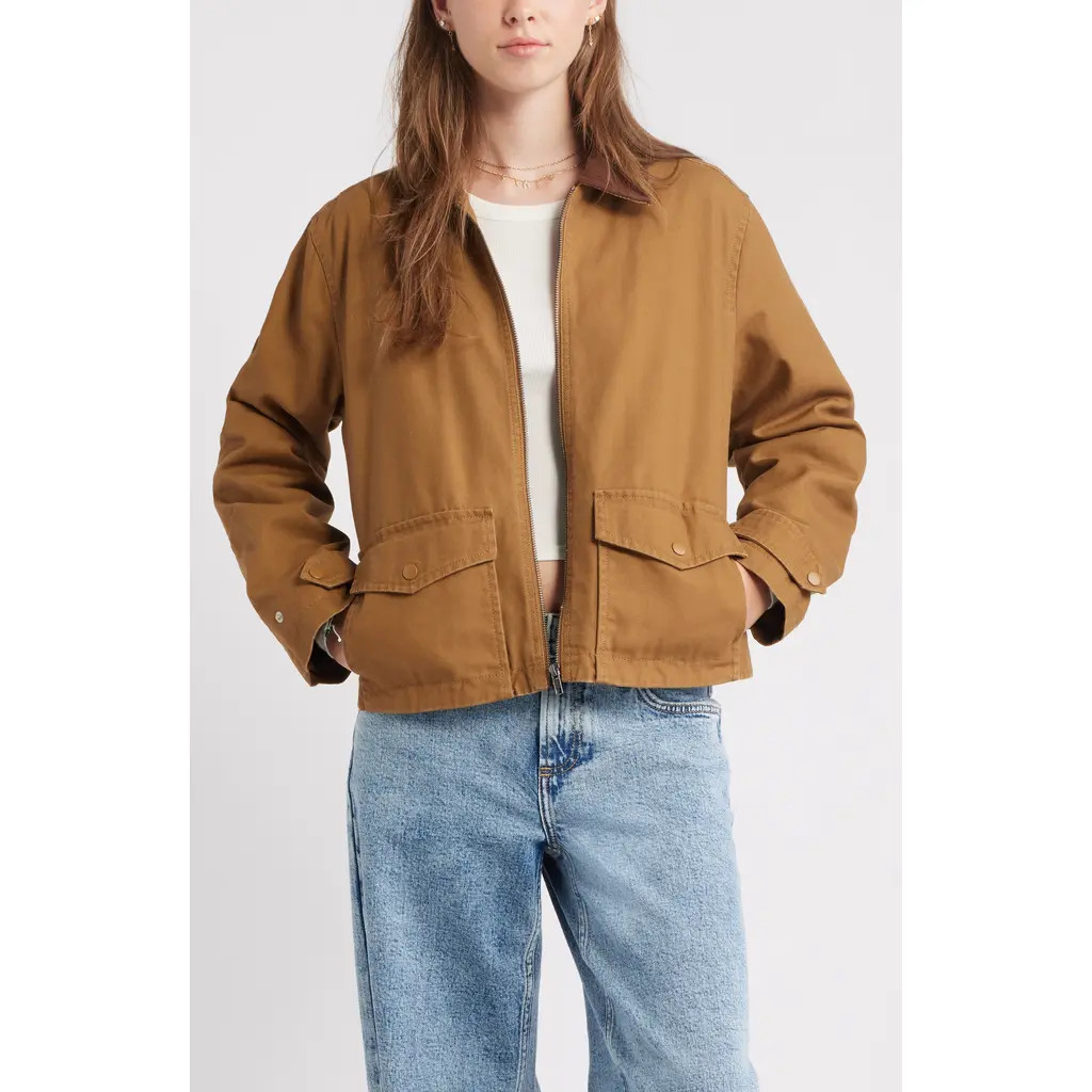 BP. Cotton Canvas Barn Jacket in Taupe at Nordstrom, Size X-Small | Nordstrom