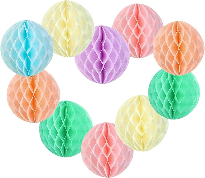 Hanging Honeycomb Decorations, Pastel Party Decorations, Rainbow Honeycomb Balls Decorations for ... | Amazon (US)