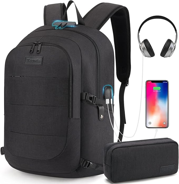 Tzowla Laptop Backpack for Men Women,Travel Work Security Anti Theft Water Resistant Computer Boo... | Amazon (US)