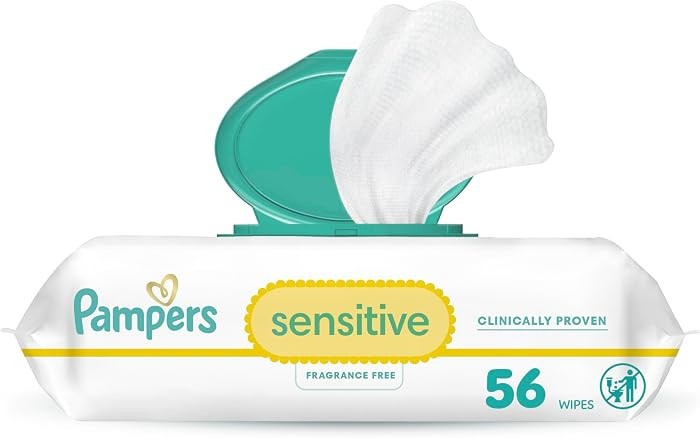Pampers Sensitive Baby Wipes - Fragrance Free 56 Count, 1X | Amazon (US)