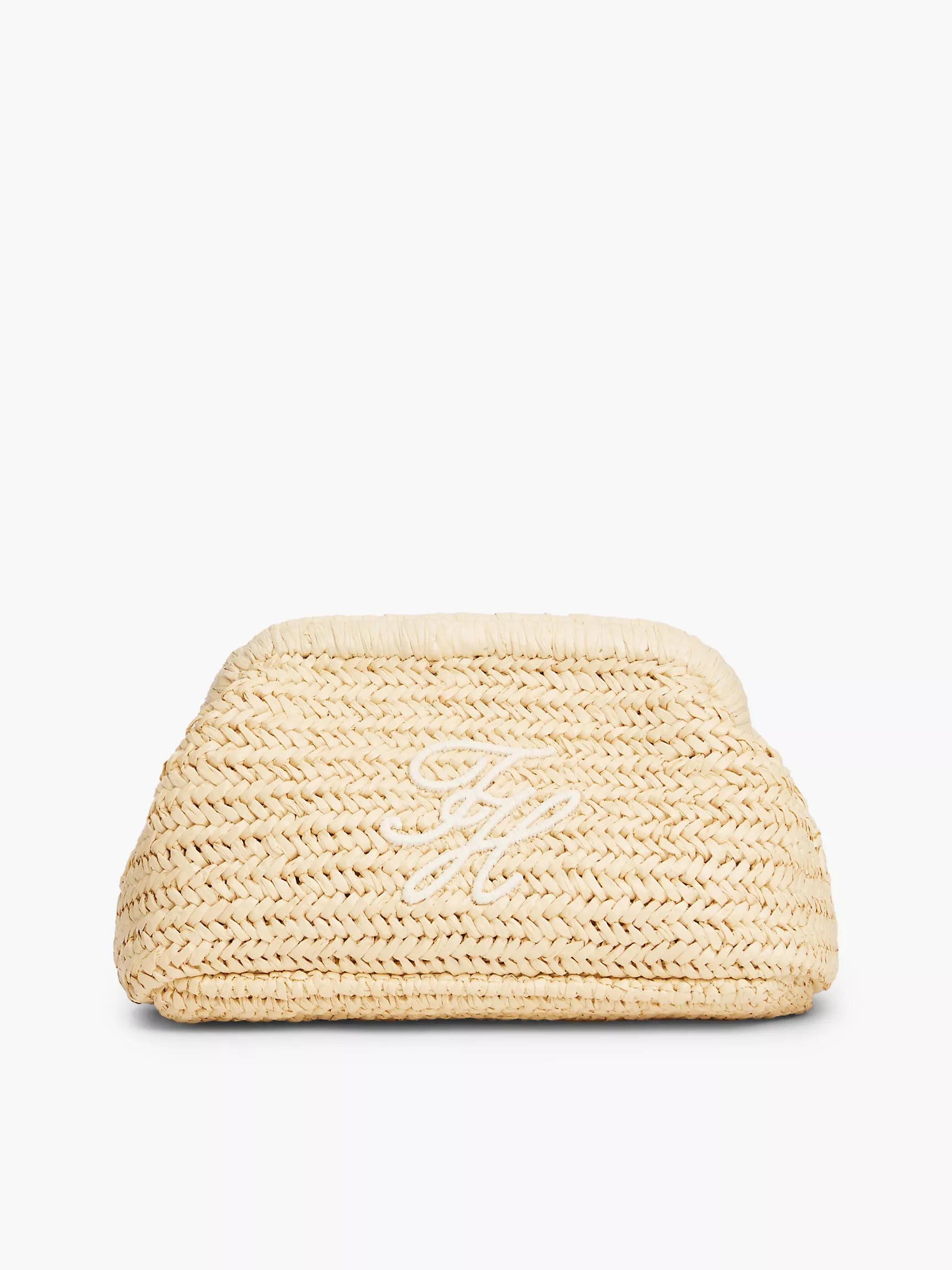 Script Monogram Raffia Clutch | Tommy Hilfiger | Tommy Hilfiger (US)