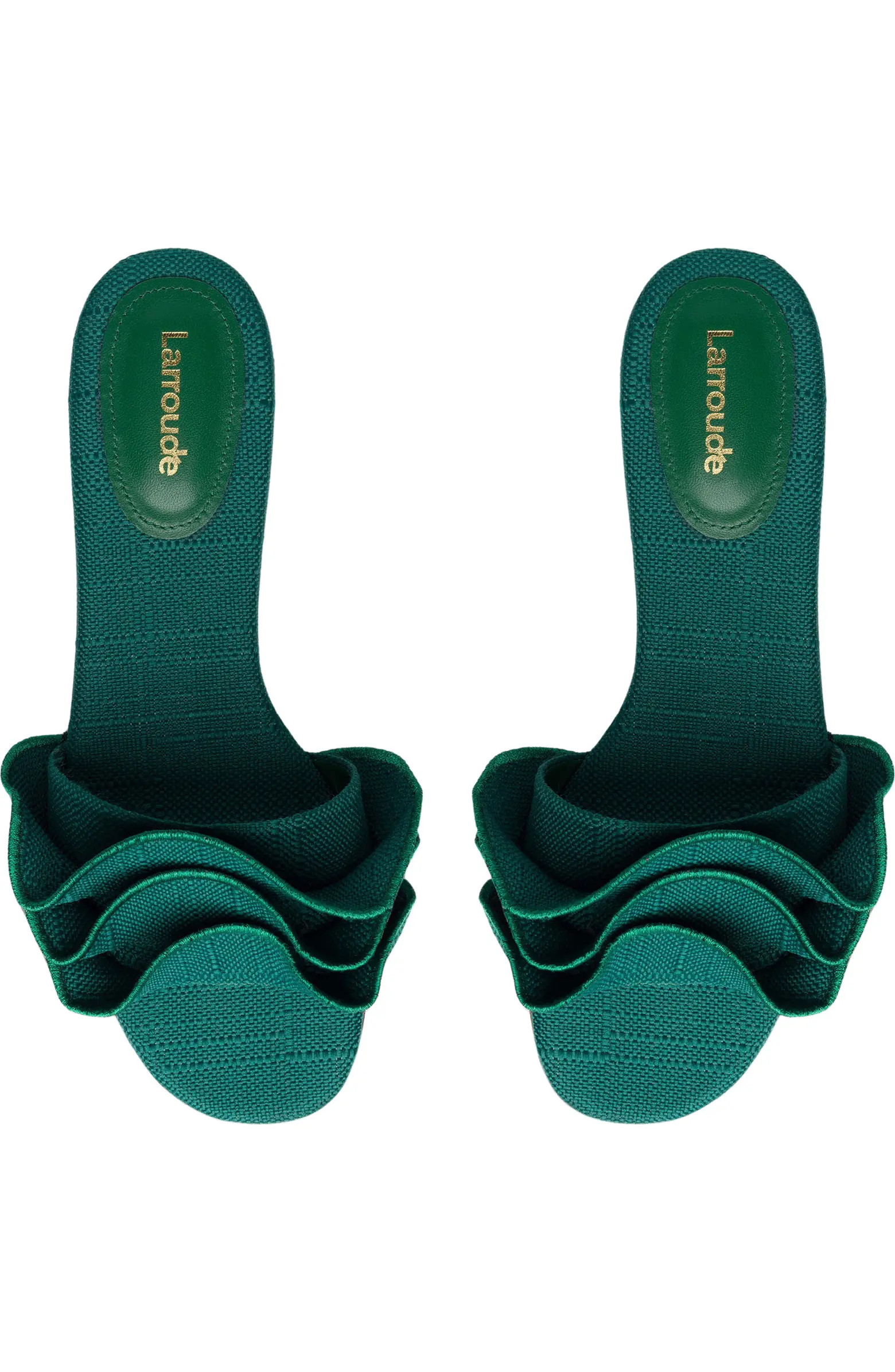 Larroudé Ivy Ruffle Raffia Slide Sandal (Women) | Nordstrom | Nordstrom