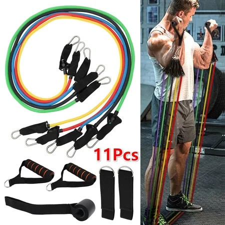 11 pcs / Set Fitness Resistance Bands Yoga Resistance Band Set Abs Exercise Fitness Tube Workout Ban | Walmart (US)