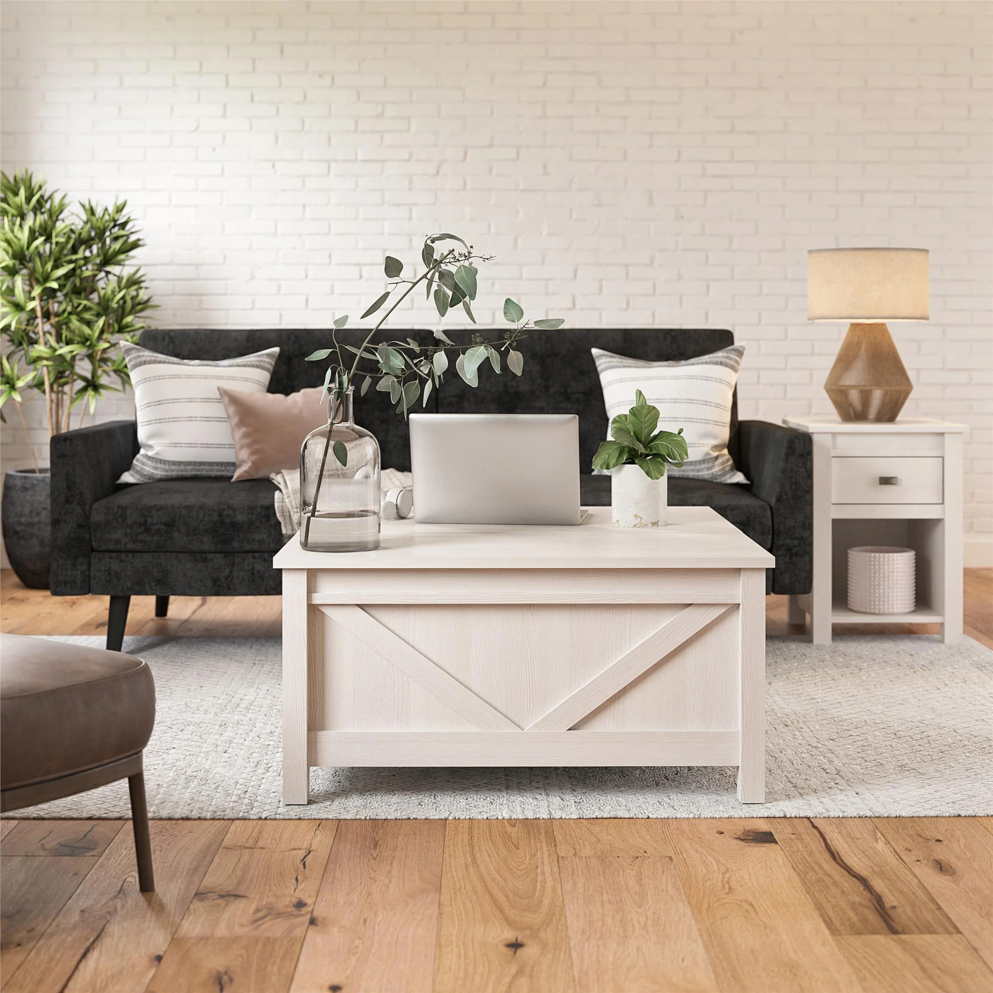 Scandi Farmhouse Lift-Top Coffee Table, Ivory Pine - Walmart.com | Walmart (US)