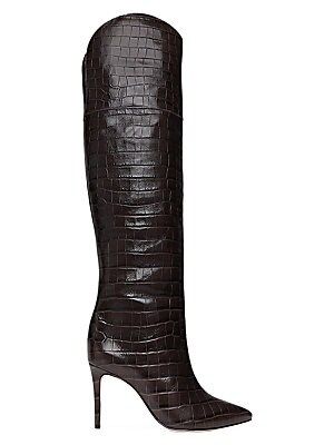 Julyanne Over-The-Knee Croc-Embossed Leather Boots | Saks Fifth Avenue