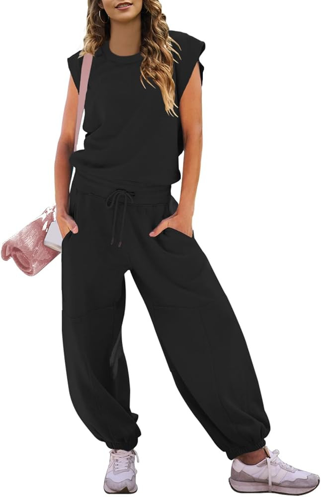 Pink Queen Women's Casual One Piece Outfit Cap Sleeve Long Wide Leg Pant Romper Jumpsuits Hollow ... | Amazon (US)