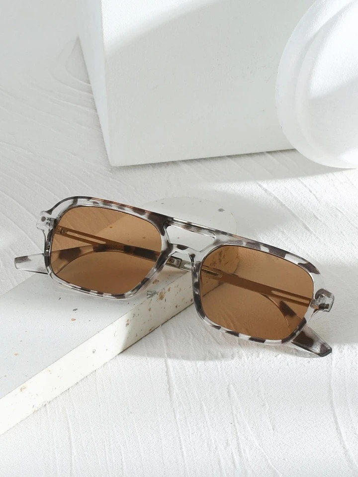Top Bar vierkant montuur getinte lens modieuze bril | SHEIN