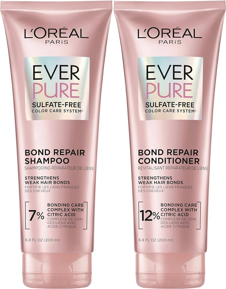 L'Oreal Paris Bond Repair Shampoo and Conditioner, Sulfate Free, Vegan, EverPure 1 kit (Packaging... | Amazon (US)