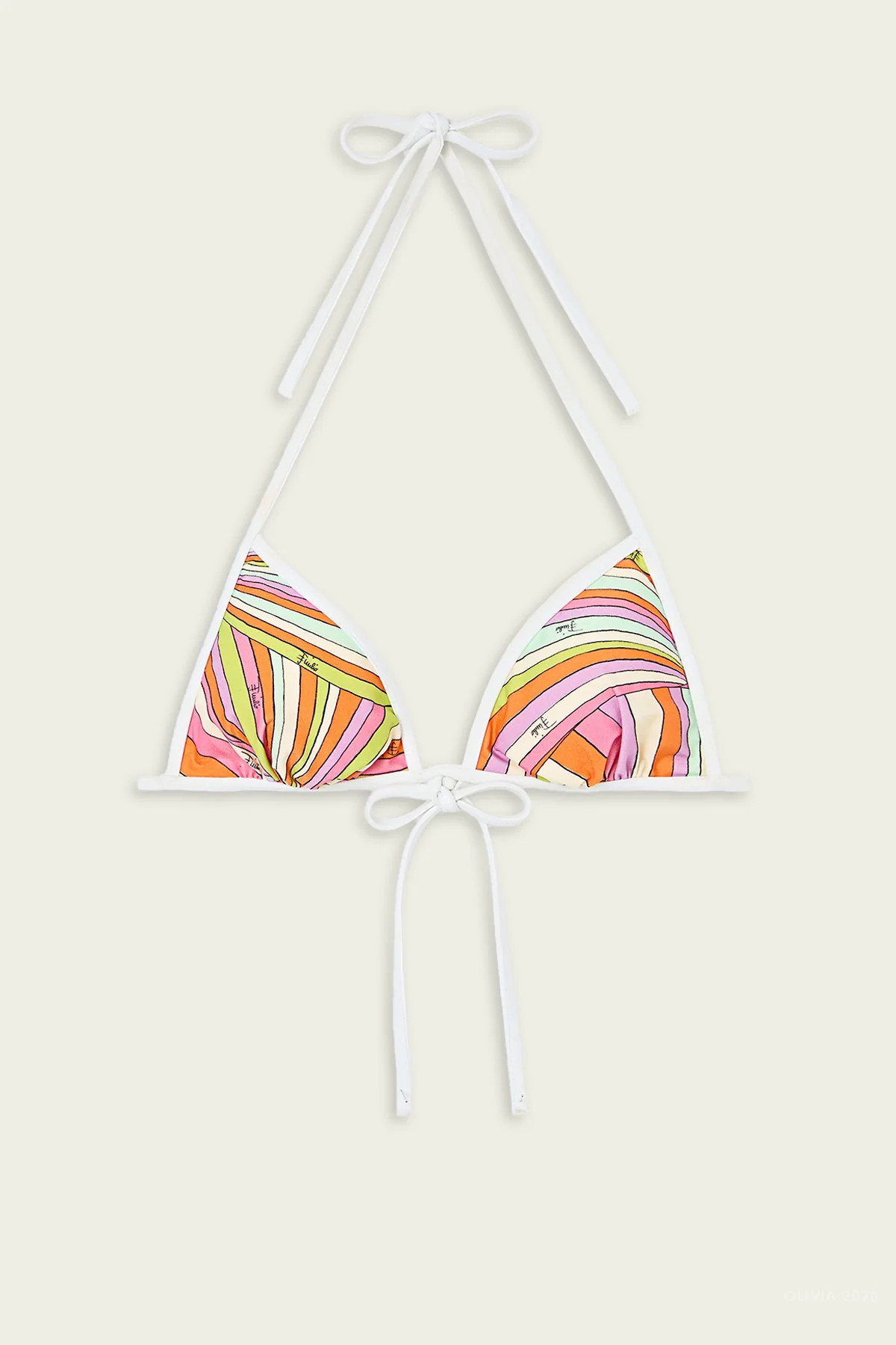 Iride-Print Bikini Top in Multicolor - Multicolor. S | Shop Olivia