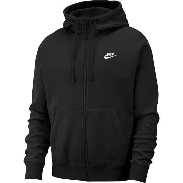 Men's Nike Sportswear Club Fleece Full Zip Hoodie Large Black/Black/White | Scheels