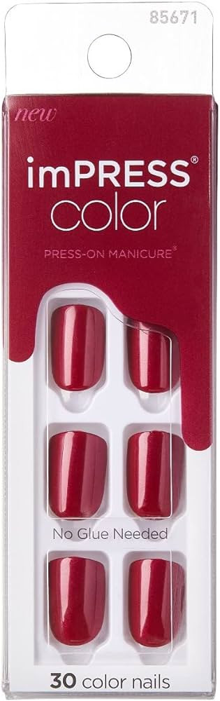 Kiss Impress Press-On-Manicure Nails 30 Count Red Velvet | Amazon (US)