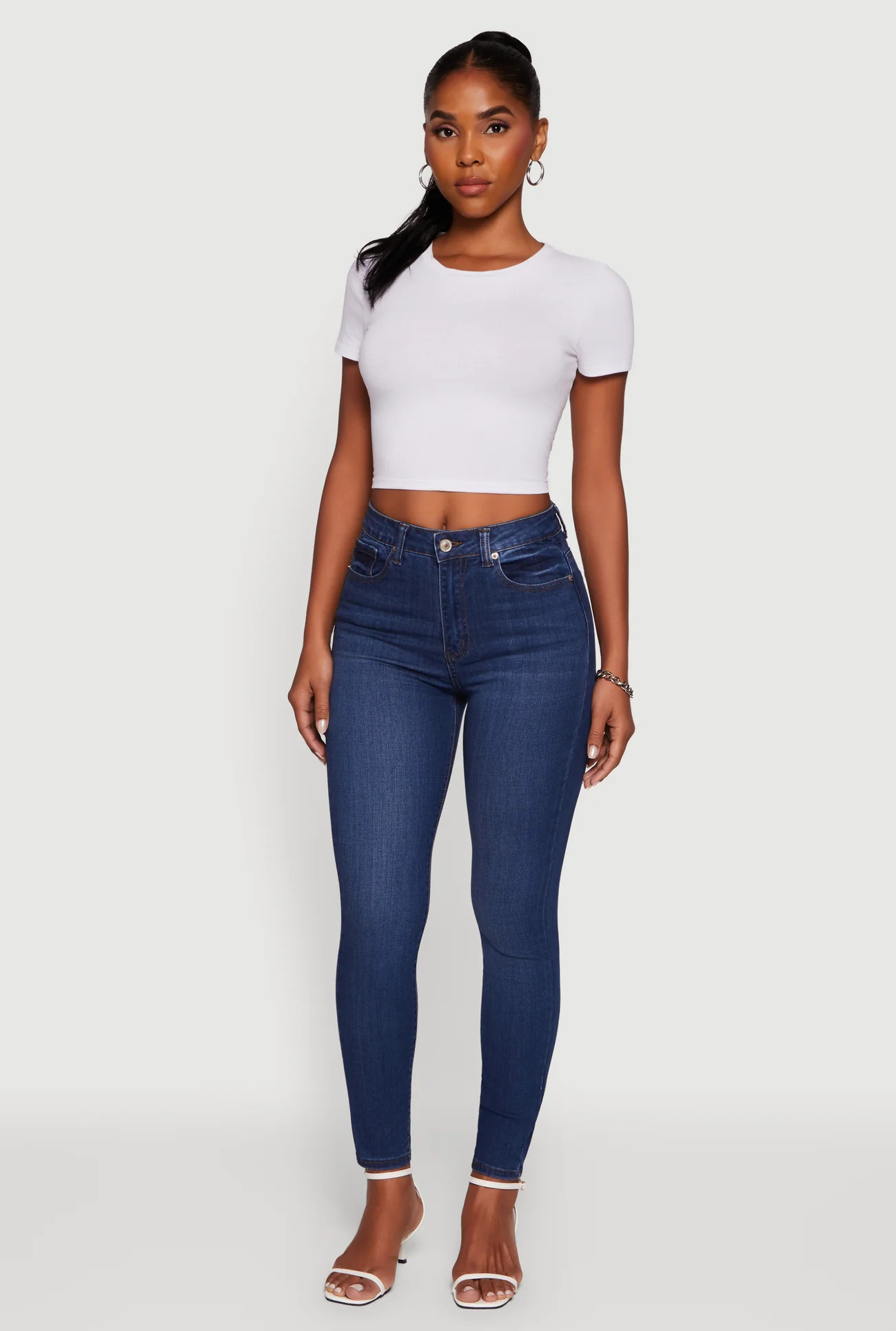 WAX High Waist Whiskered Skinny Jeans | Rainbow Shops