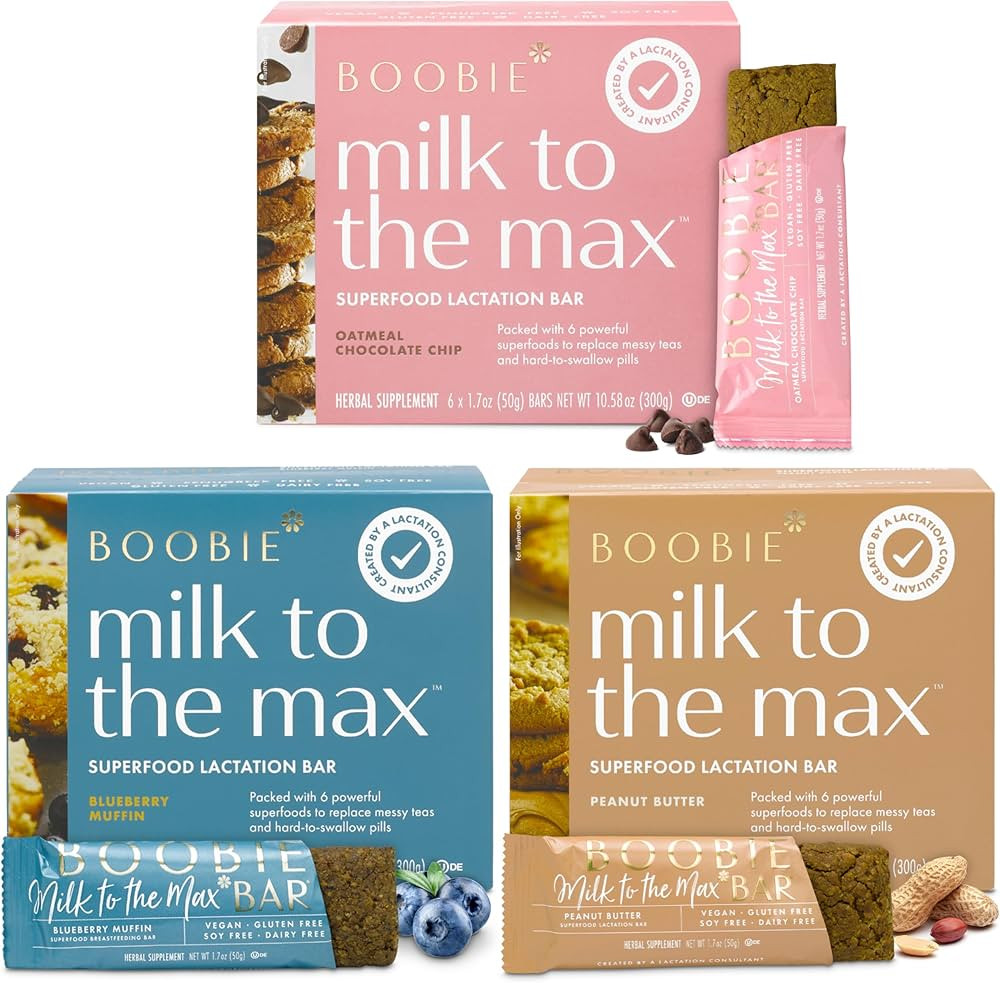 Boobie Bar Superfood Lactation Bars, Lactation Snacks for Breastfeeding to Increase Milk Supply, ... | Amazon (US)