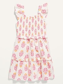 Flutter-Sleeve Smocked Fit & Flare Dress for Girls | Old Navy (US)