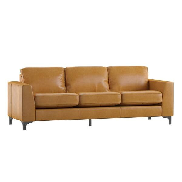 Bastian Aniline Leather Sofa by iNSPIRE Q Modern - Overstock - 14124766 | Bed Bath & Beyond