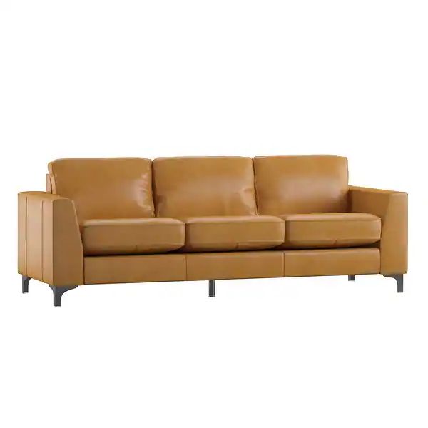 Bastian Aniline Leather Sofa by iNSPIRE Q Modern - Overstock - 14124766 | Bed Bath & Beyond