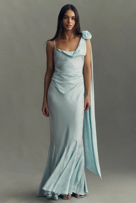 BHLDN Isla Rose Scarf Maxi Slip Dress | Anthropologie (US)