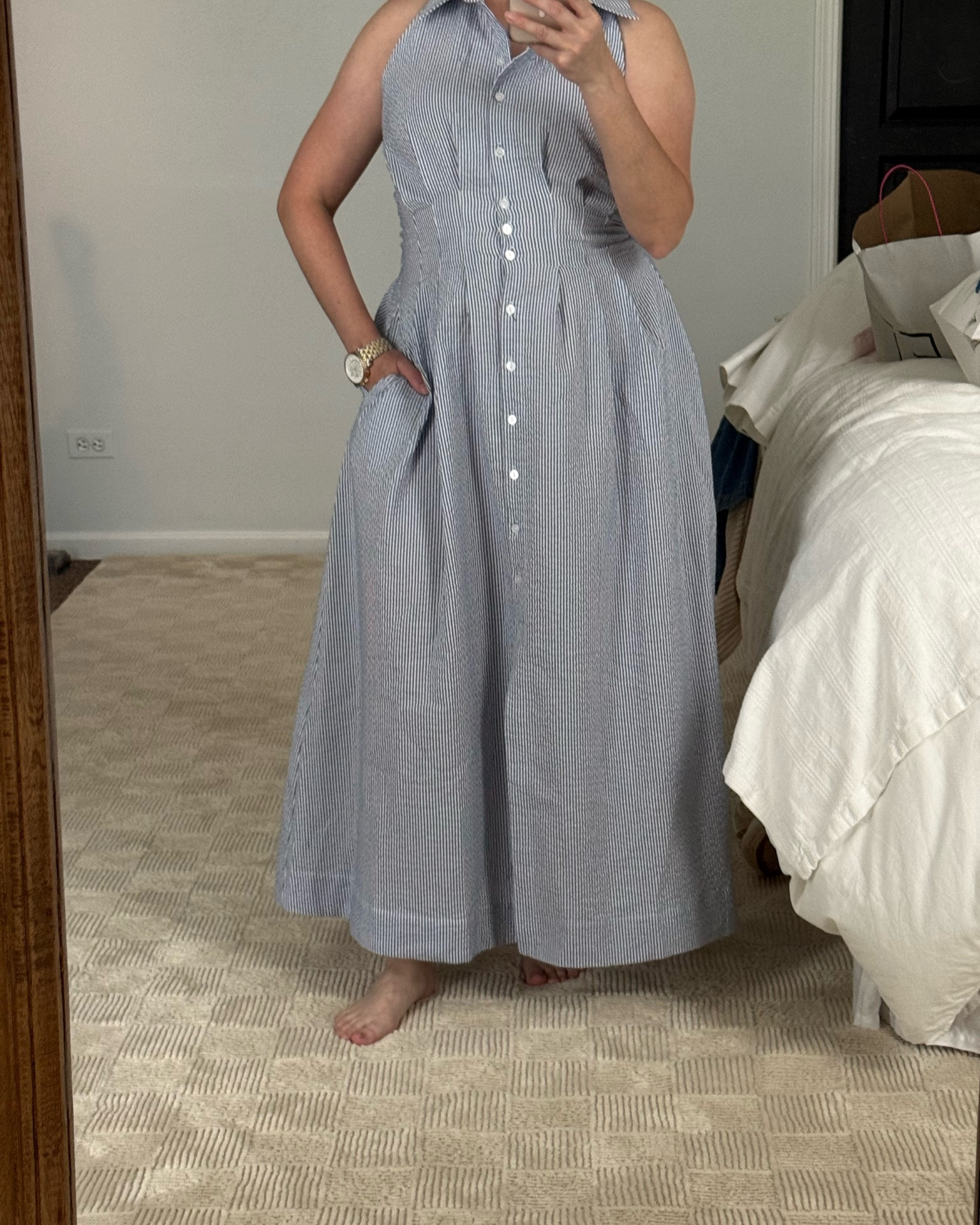 Doing a try on of cloths I bought recently. Loving this sleeveless shirt dress from Anthro! Perfect for summer with or without a sweater over the shoulders. I’m wearing a petite size but it’s available in different lengths.

#LTKPetite #LTKOver40 #LTKootd