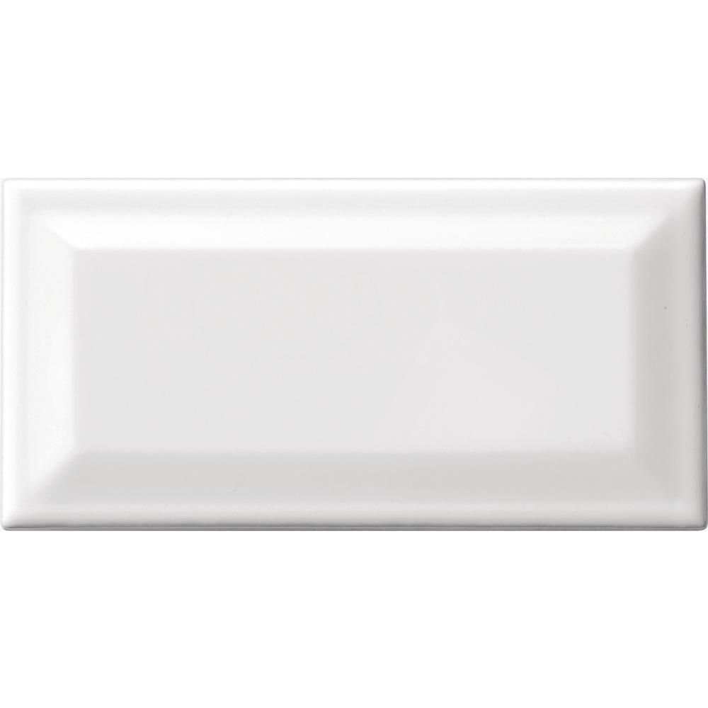 Finesse Bright White 3 in. x 6 in. Ceramic Beveled Wall Tile (11.25 sq. ft. / Case) | The Home Depot
