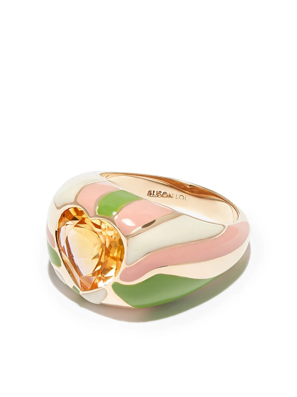 Alison Lou 14kt Yellow Gold Citrine Cocktail Ring - Farfetch | Farfetch Global