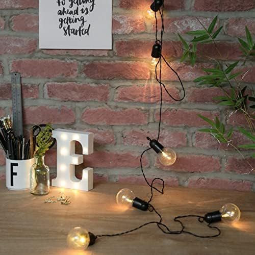 Festoon Lights - Battery Powered - Timer - 4.5m Black Cable - Warm White LEDs by Festive Lights | Amazon (UK)
