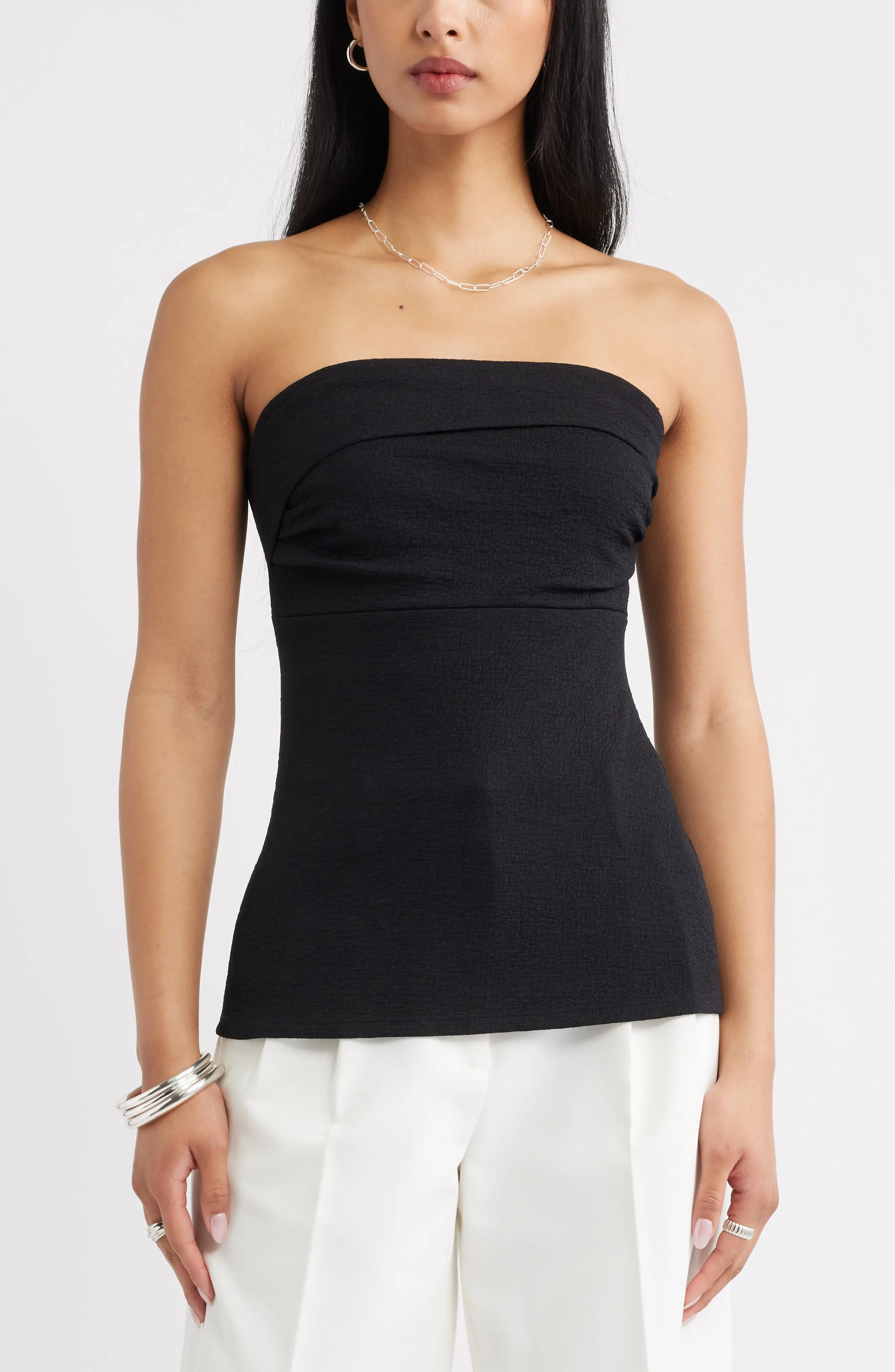 Puckered Crepe Bandeau Top (Women) | Nordstrom | Nordstrom